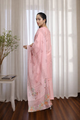 Premium 3-Piece Embroidered Cotton Suit – Soft Fabric with Boring Work | Naqshé